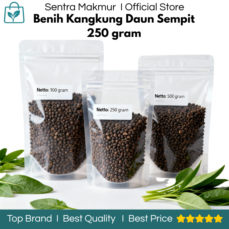 Benih Kangkung Daun Sempit 250 gram - Benih Kangkung 500 Butir - Benih Kangkung Darat Super - Benih 