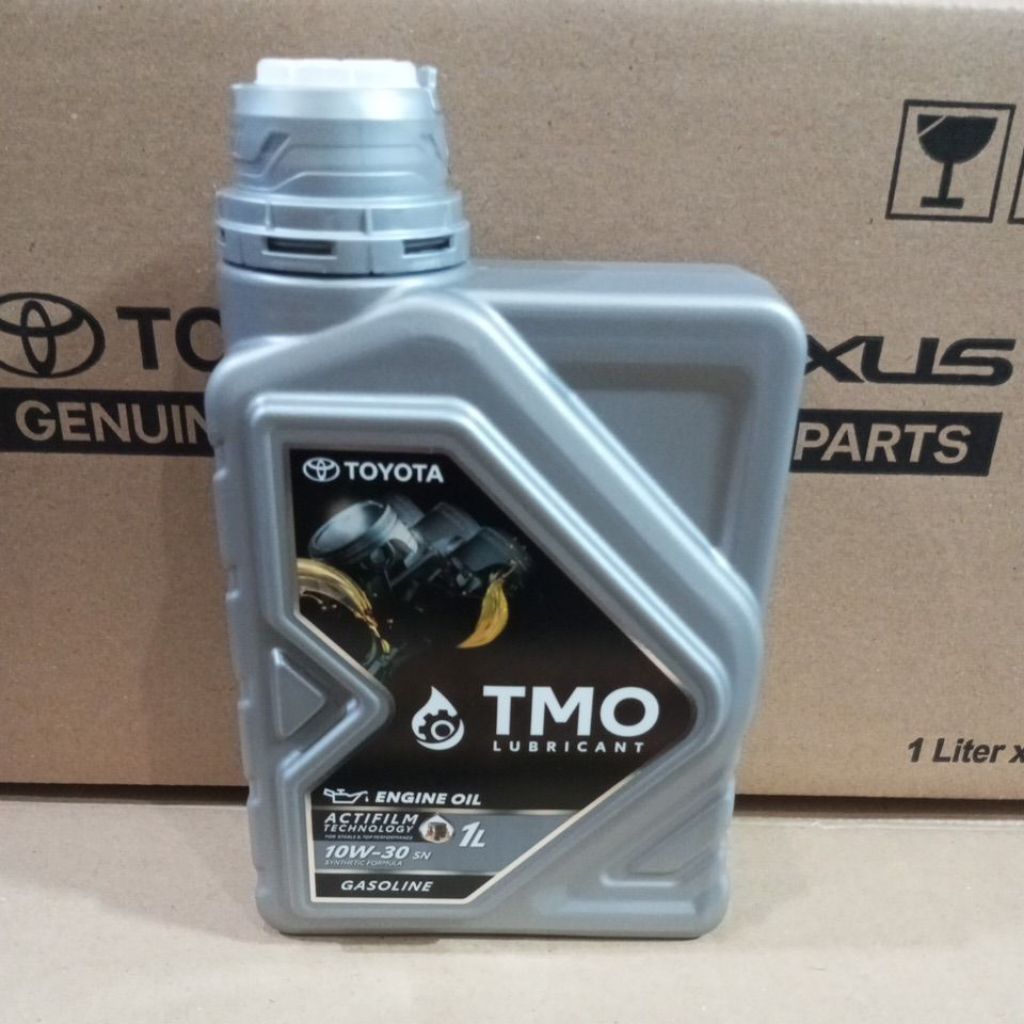 oli mesin Toyota tmo SAE 10w30 kemasan 1L barcode