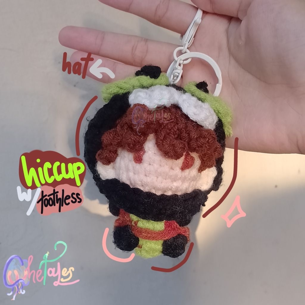 Crochet Hiccup Topi Toothless Amigurumi Keychain | CHETALES
