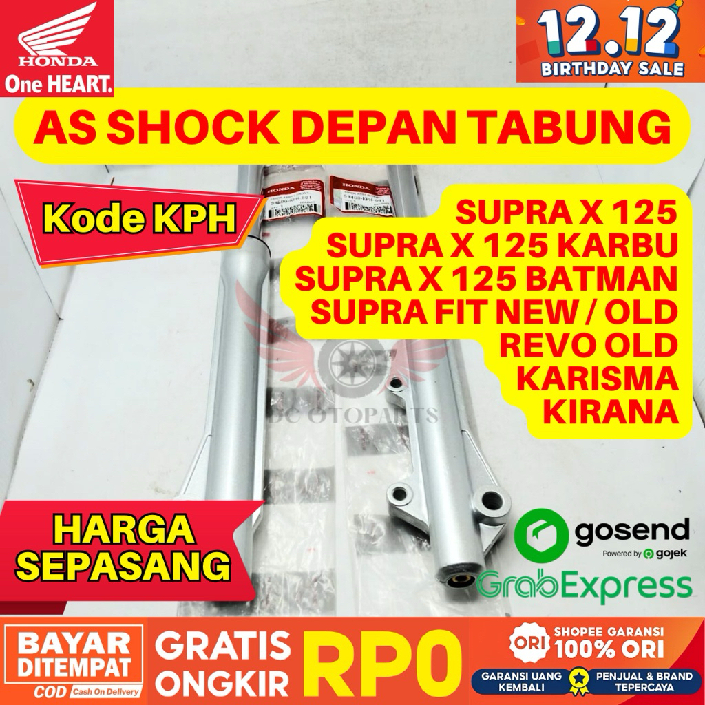 KPH AS SHOCK DEPAN TABUNG SEPASANG KIRI KANAN SUPRA X 125 ORIGINAL AHM HONDA, SHOCK DEPAN TABUNG SUP