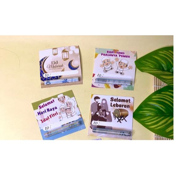(10 pcs) AMPLOP LEBARAN VIRAL (Amplop Sedotan + Tali + Plastik + Hantag) / Amplop Mini Gift Lebaran 