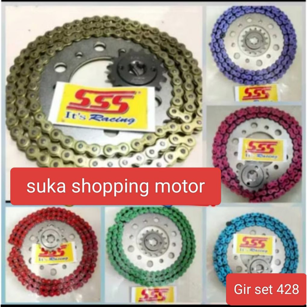 Gear set sss Gir set sss 428 MX king Vixion R15 Rx king Ninja R Ninja RR Xabre Mx 135 Jupiter Z1 Veg