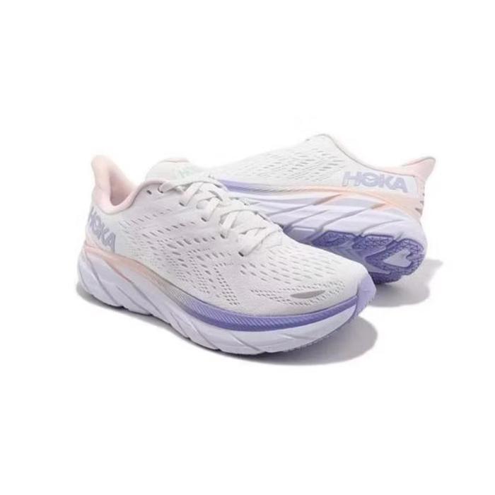 Sepatu HOKA ONE ONE CLIFTON 8 WOMEN'S RUNNING SHOES - BLANC MANGANO