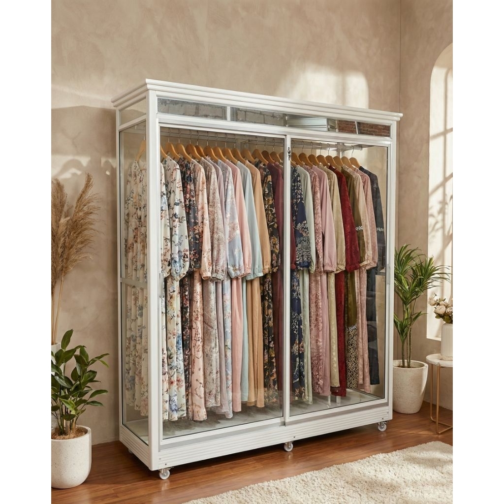 Lemari baju aluminium khusus gantungan hanger