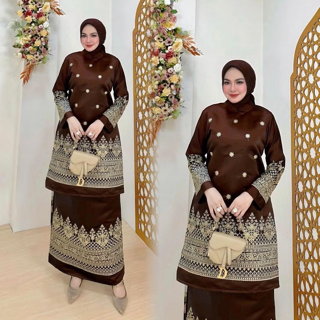 Stelan Kurung Melayu Malaysia Amora Original Butik Baju Kurung Mahogani