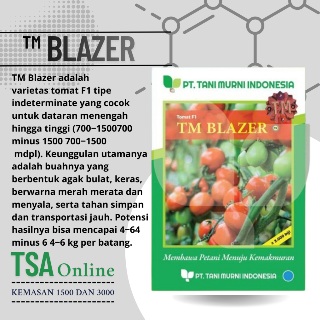 TM BLAZER isi 3.000 dan 1500 biji - Benih Bibit Sayuran Sayur Tomat F1 Hibrida - ORIGINAL