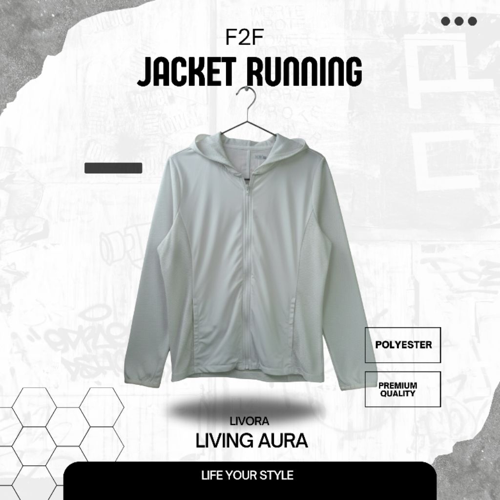 Jaket F2F Putih BW Hoodie Original