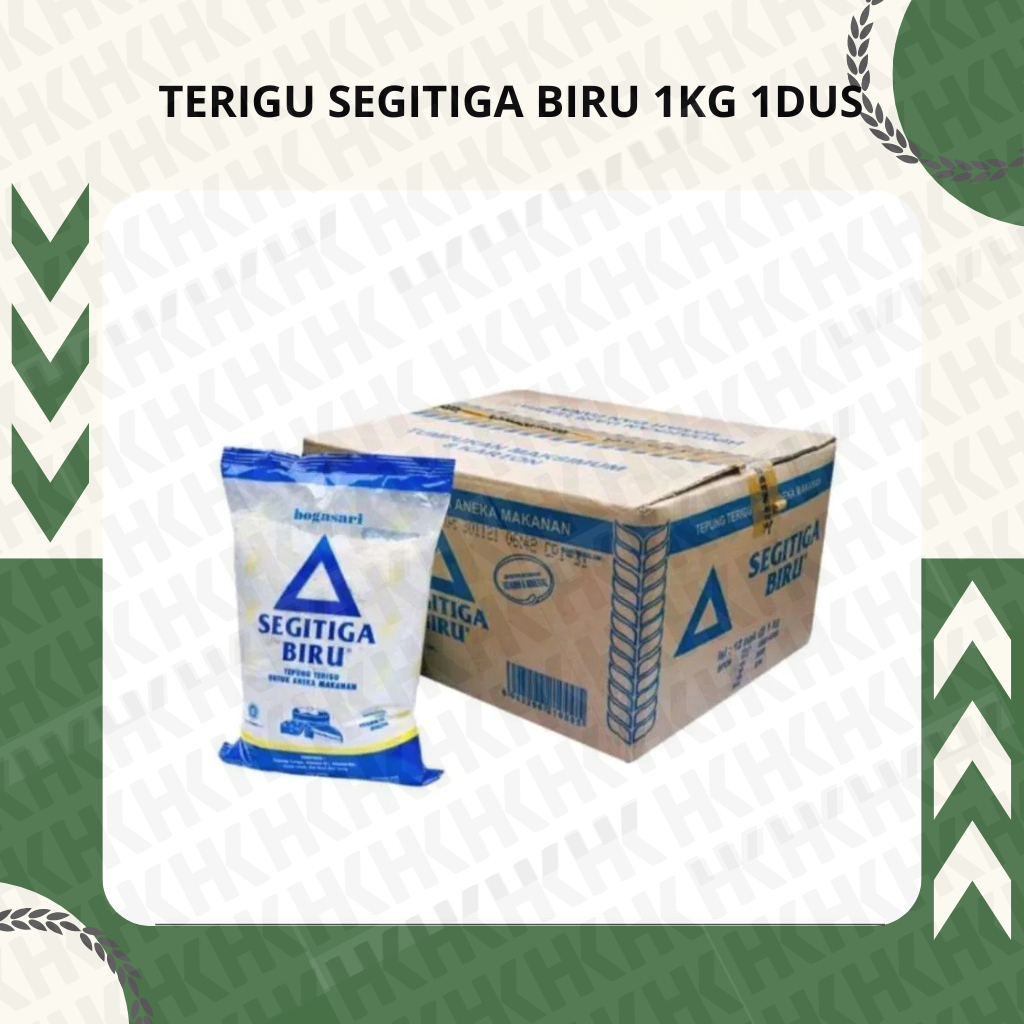 Terigu Kemasan Segitiga Biru 1kg (1 Dus)