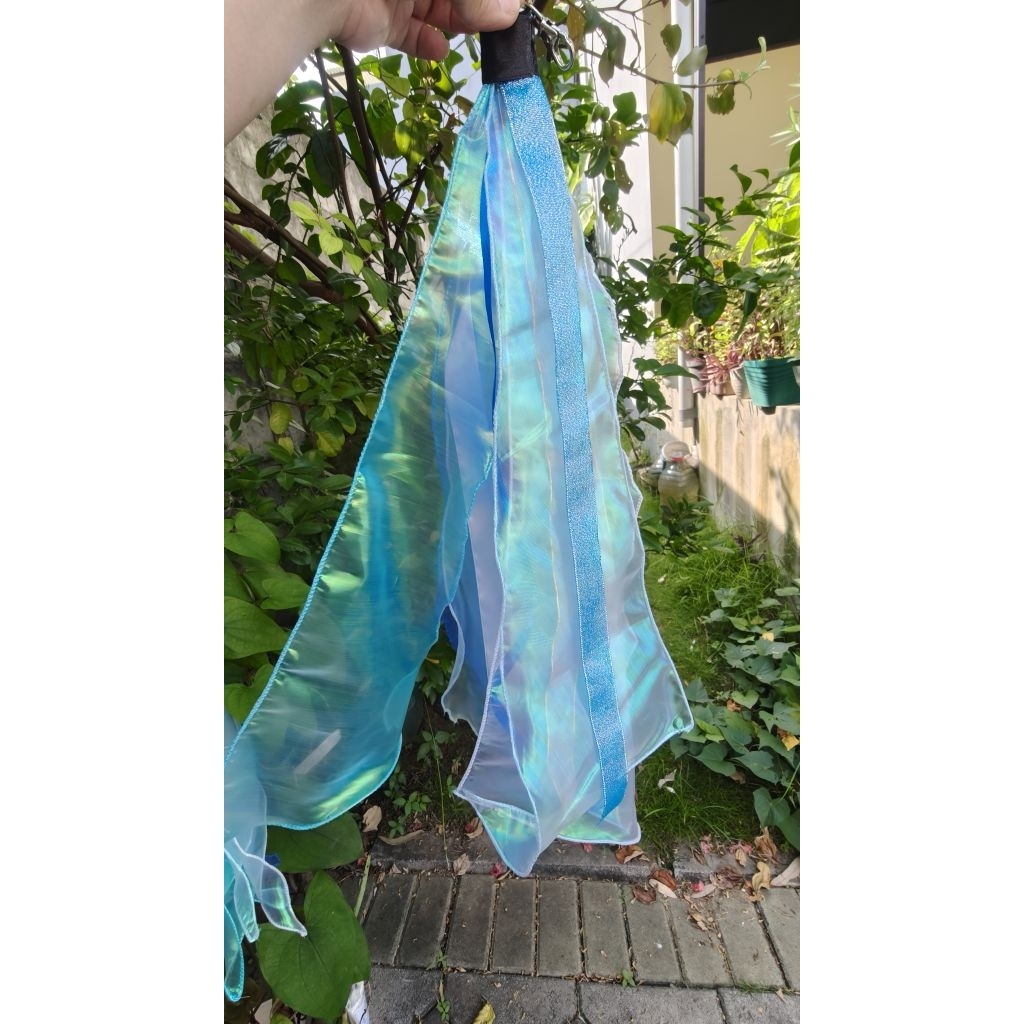 Pita tamborin bahan kaca hologram, kaca pelangi