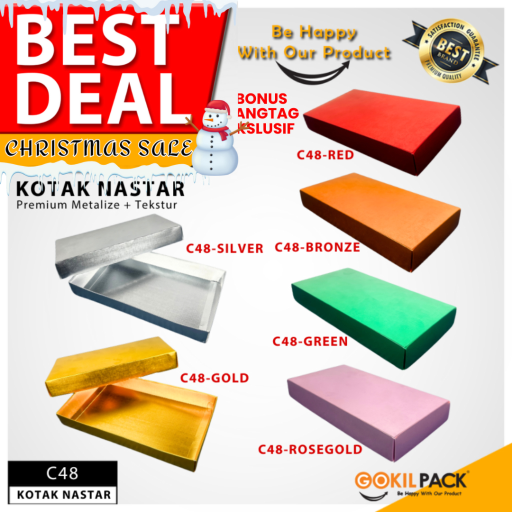 Box Coklat / Kotak Kue Nastar Mika/ Box Kado Hampers / BoxHologram Souvenir/ C48