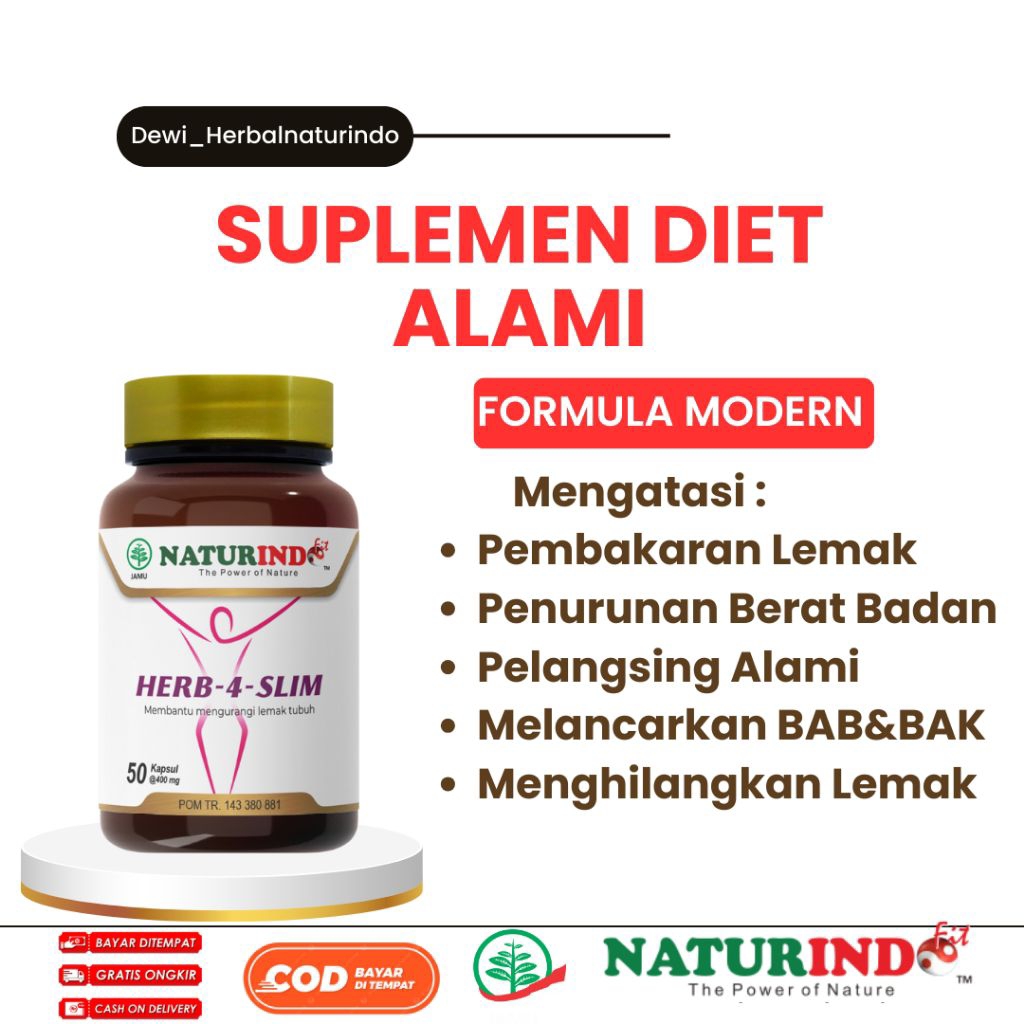 Obat Herbal Pelangsing Diet Pengurang Berat Badan Pelangsing Perut Buncit Naturindo Herb slim