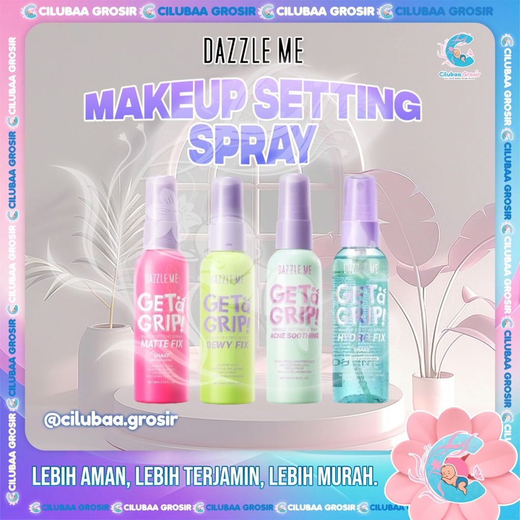 DAZZLE ME Get a Grip Makeup Setting Spray 60ml || Dewy Fix Beauty Protecting 4 X Hydrating Makeup Mi