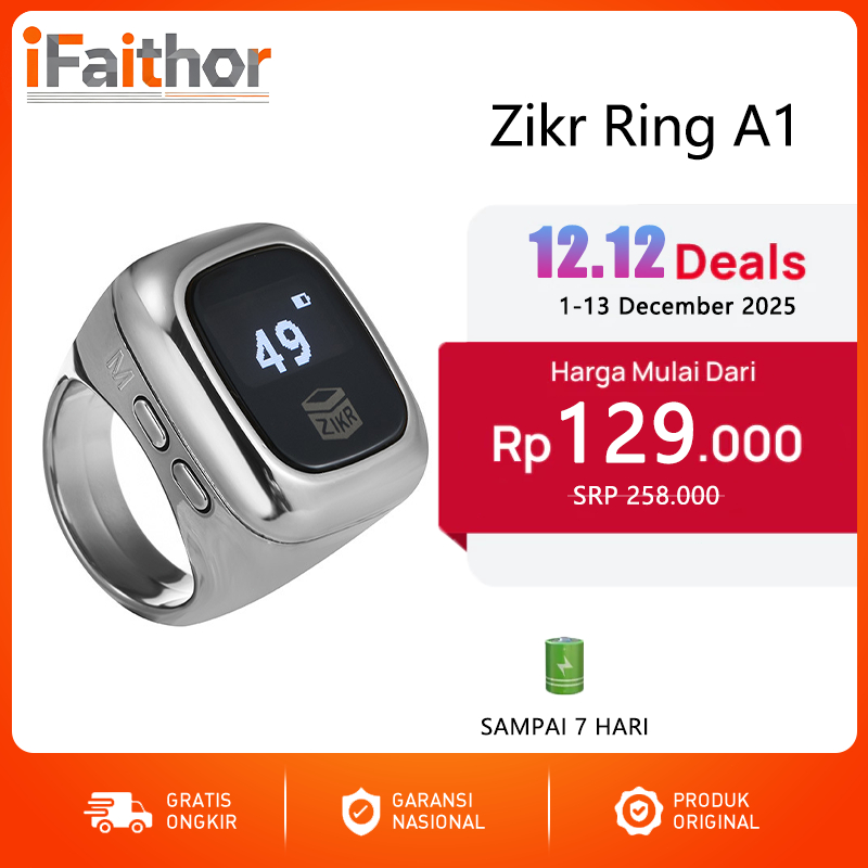 iFaithor Zikr Ring Cincin Tasbih Digital Tasbih Smart Ring Bluetooth Tasbih Digital Ring