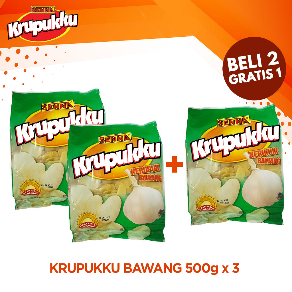 BELI 2 GRATIS 1 Senna Krupukku Bawang 500gr / Kerupuk Mentah / Kerupuk Bawang