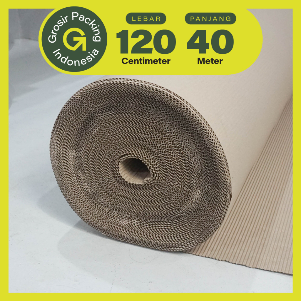 Single Face / Corrugated Roll Ukuran 120 CM x 40 M - Karton Lembar Untuk Packing