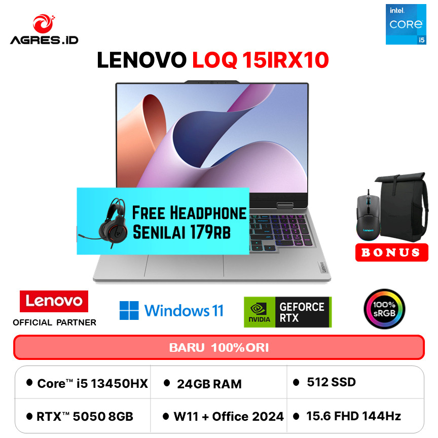 Lenovo LOQ 15ARP9 Laptop Gaming 15.6" FHD 144Hz, Ryzen 7, RTX 4060, 16GB RAM, 512GB SSD