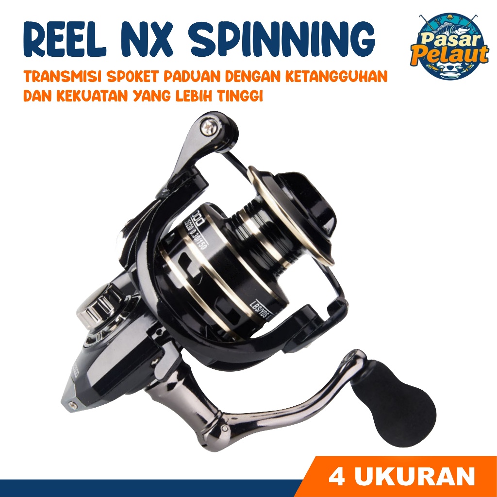 PASAR PELAUT Reel Pancing Spinning Full Reel NX Gulungan Pancing Kuat Reel Pancing full besi