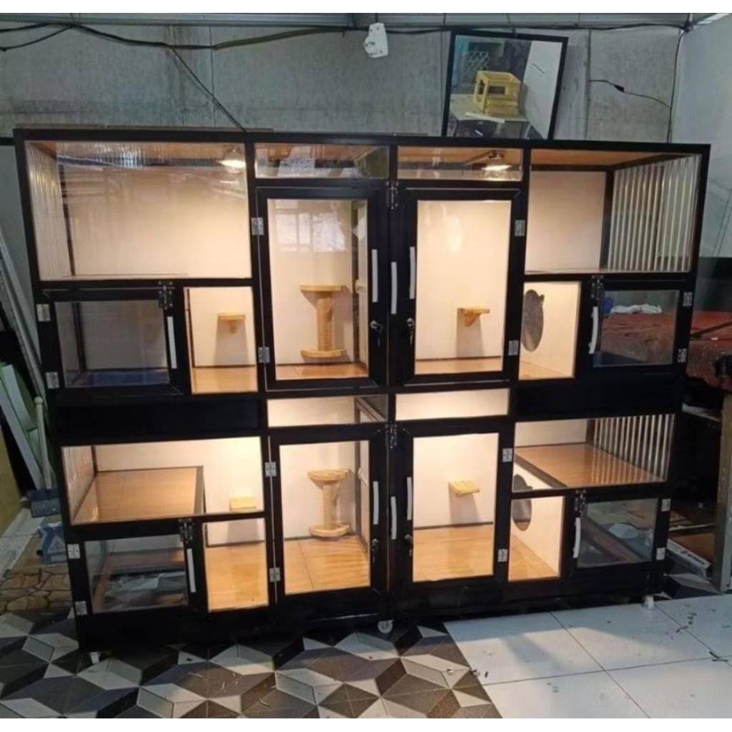 kandang kucing aluminium 4kamar jumbo