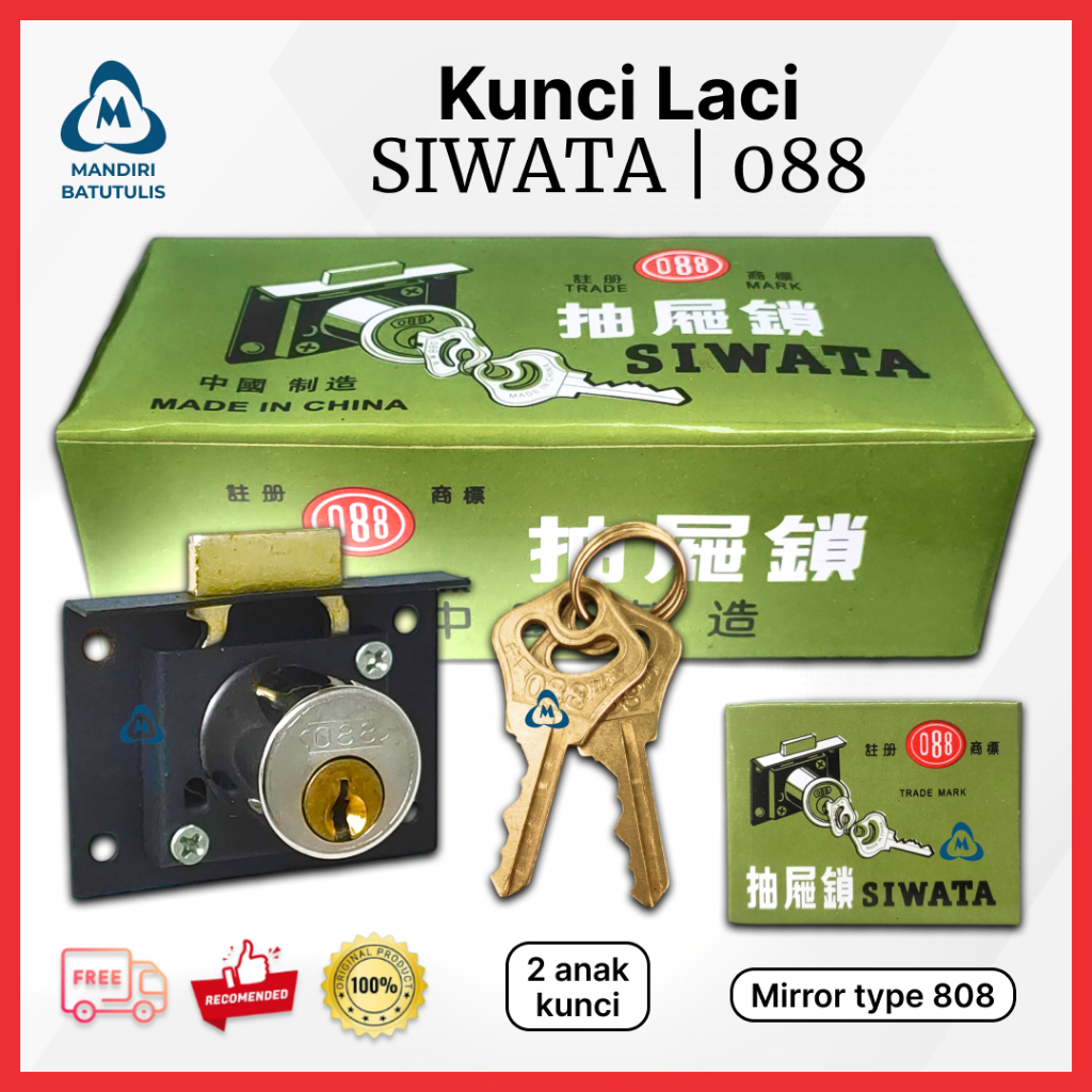 Kunci Laci 088 - Konci Lemari Laci Meja Kayu 808 888 Drawer Lock Besar