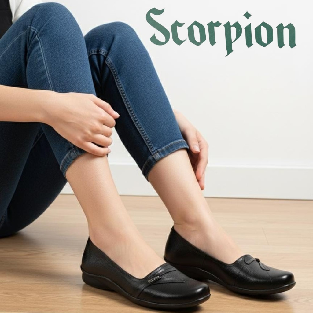 Sepatu Scorpion 6276 pantofel wanita kerja formal kantor kulit asli original wedges murah kekinian C