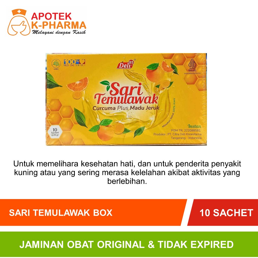 Sari Temulawak 85 Madu Jeruk Isi 10 Sachet Obat Original