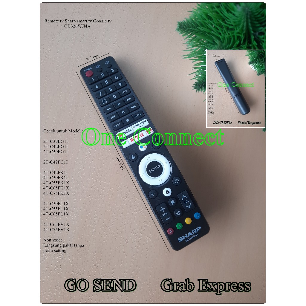 Remote tv sharp google tv smart tv GB326WJNA non voice
