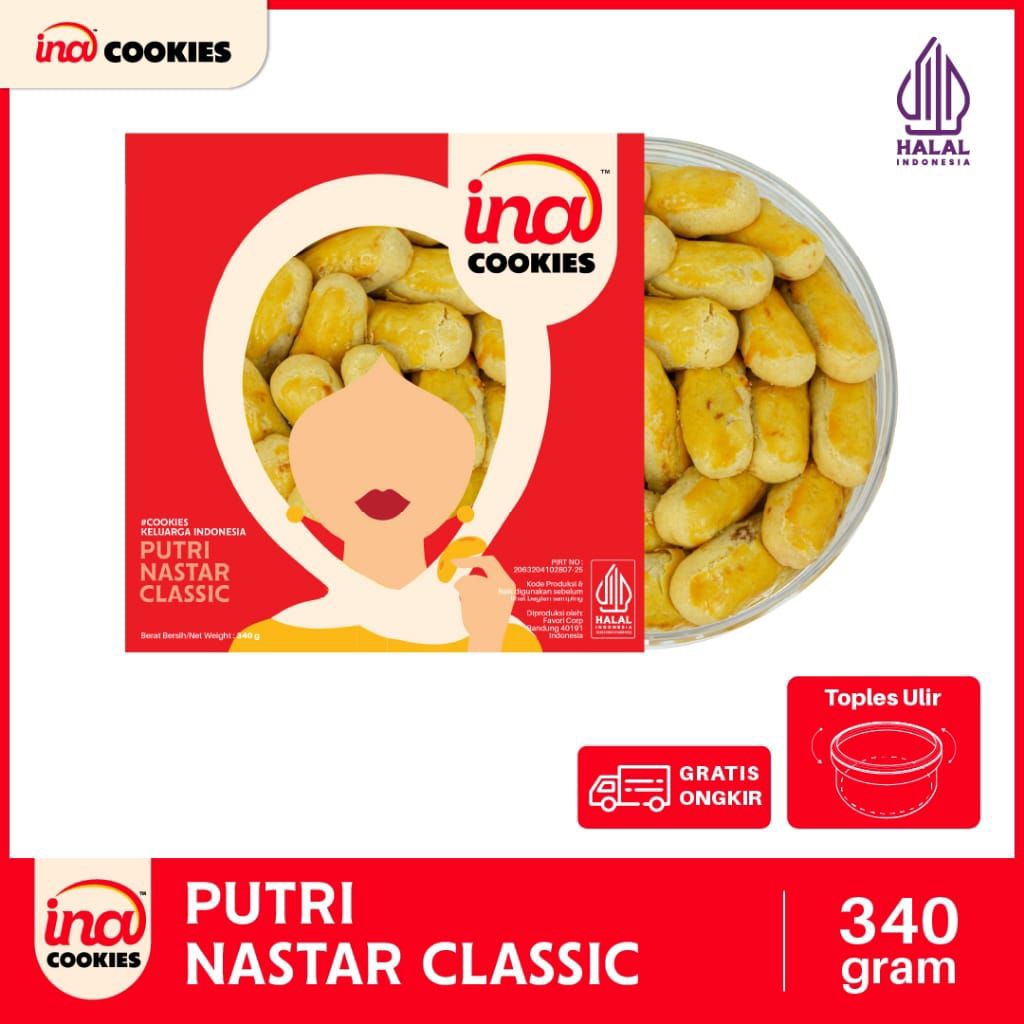 Putri Nastar Classic klasik - kue lebaran keluarga kue selai nanas kue original Ina Cookies Reguler