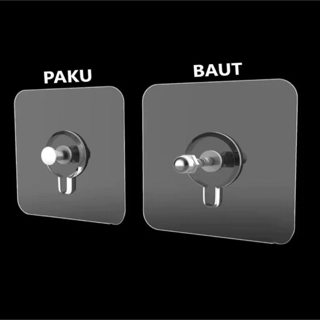 Paku Baut Sticker Tempel Tembok 30/20 Pcs Hook Magic Paku Baut Tanpa Bor Kuat Perekat Barang Tanpa B
