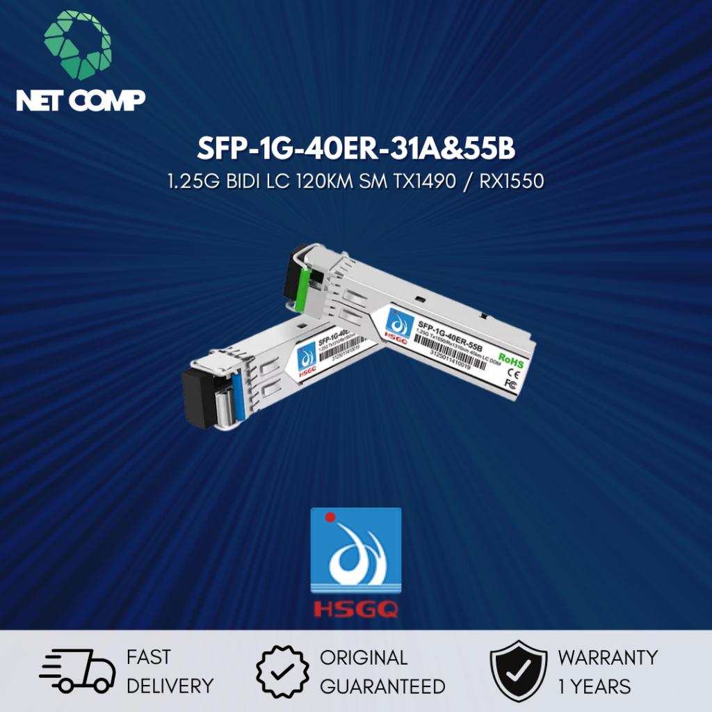 SFP-1G-40ER-31A&55B HSGQ 1.25G BIDI LC 40km SM 1330 / 1550nm