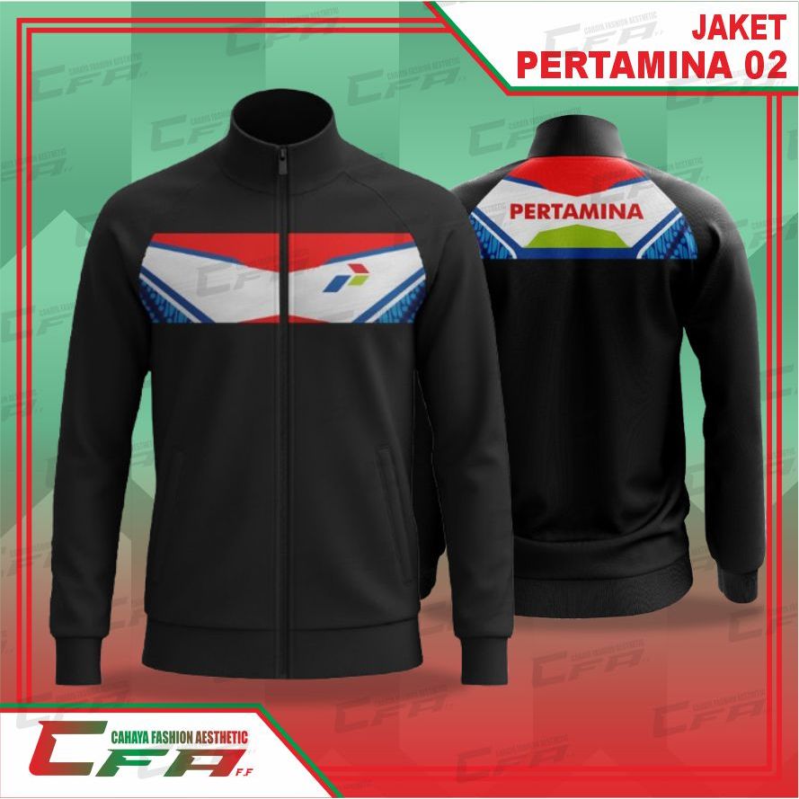 CFA JAKET TRACKTOP PERTAMINA JAKET OLAHRAGA PERTAMINA BAHAN DIADORA PREMIUM