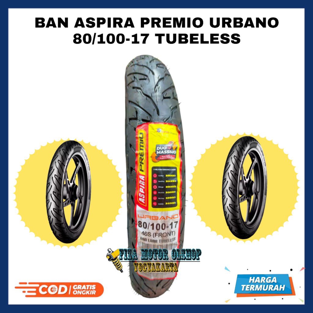 Ban 80/100-17 Aspira Premio Urbano Tubeless Ban 80 100 17 Verza Mega Pro