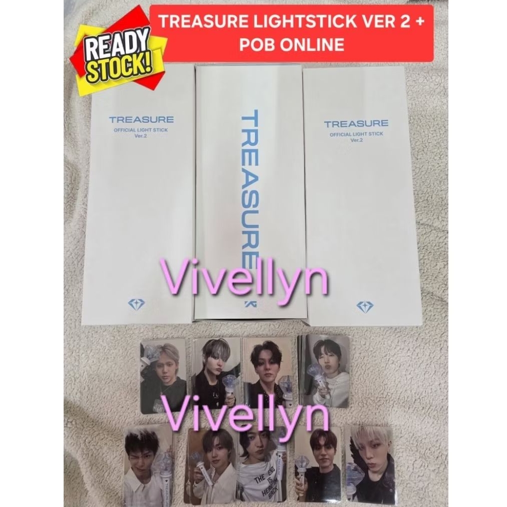 [READY] LIGHTSTICK Treasure Ver 2 sealed + POB weverse Online ANGEL ver Jihoon Asahi Jeongwoo Junghw