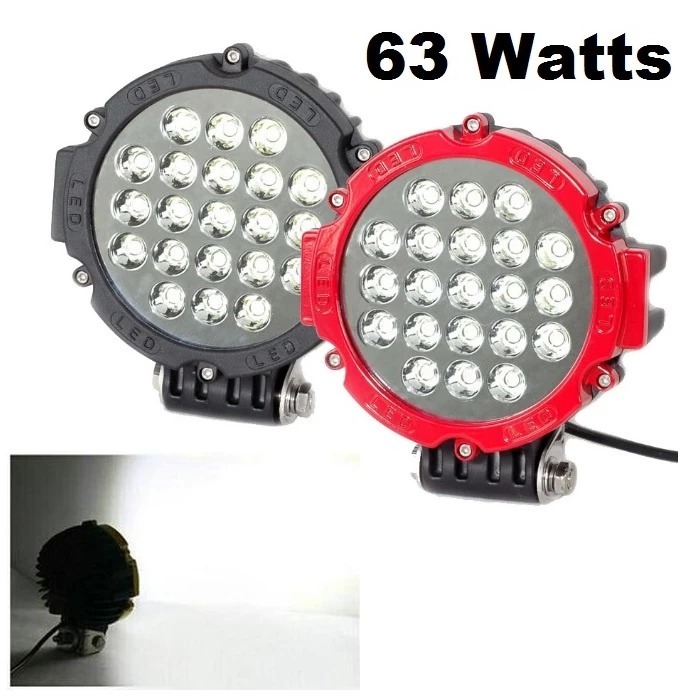 Lampu LED Sorot Cree 63W 21 LED Super Terang Lampu Tembak Mobil Offroad Bulat