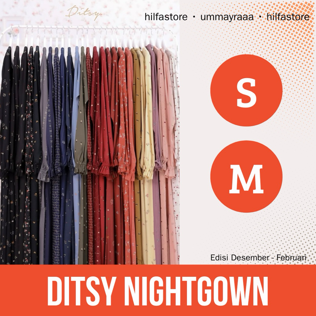 DITSY Nightgown Desember Size S M Gamis Muslimah by Ditsy Official