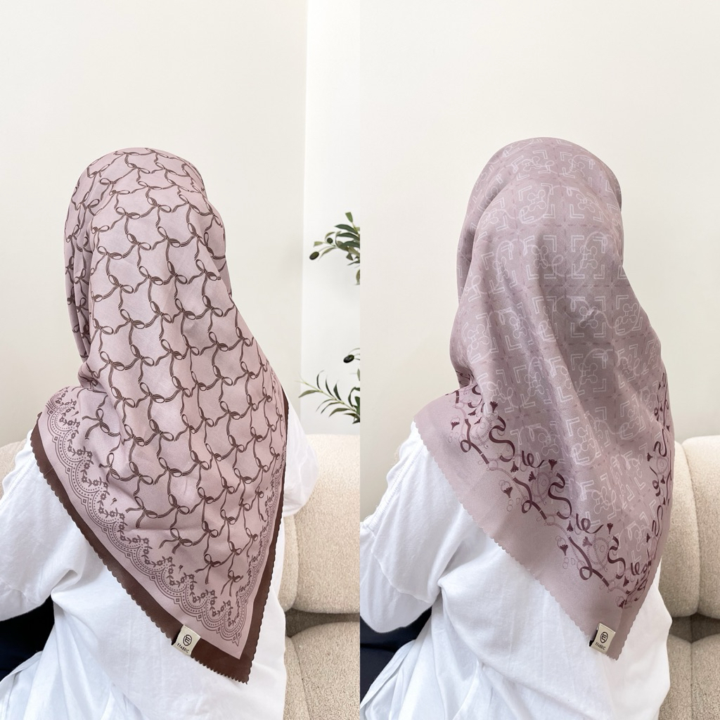 Efabric - Hijab Segi Empat Motif Amina A / Hijab Segi Empat Voal Motif Sublim lasercut / Hijab Segi 