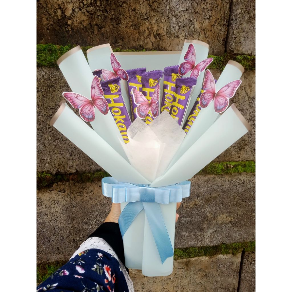 buket snack coklat hokaido/hadiah ultah/hari guru/wisuda