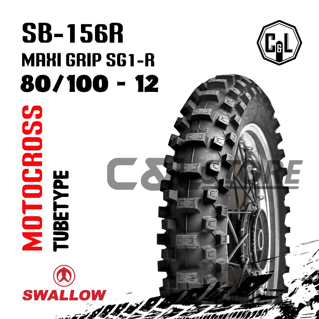 BAN LUAR MOTOR SWALLOW 80/100-12 RING 12 SB-156R MAXI GRIP TRAIL