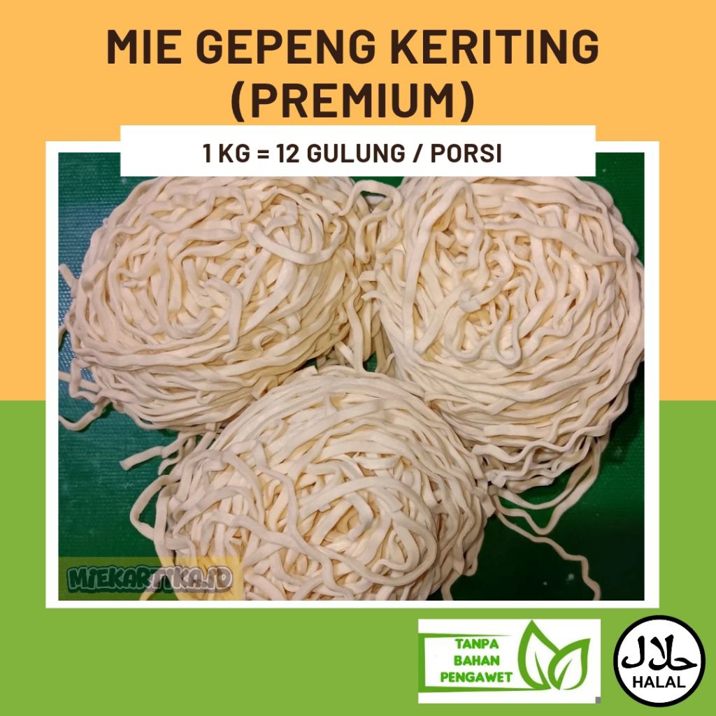 Mie Gepeng Keriting Premium GM/Mie Mentah Gepeng Keriting Premium Untuk Mie Ayam, Bakmie, Mie Yamin
