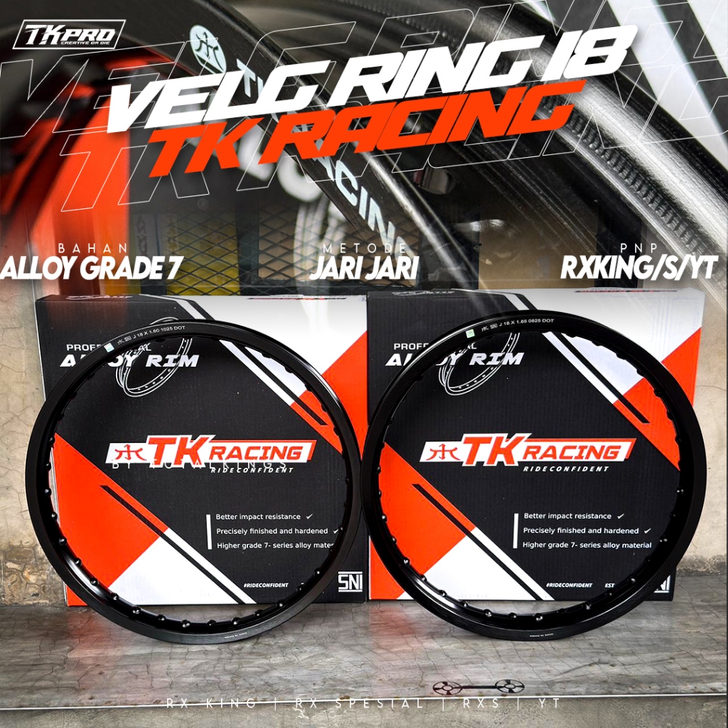 VELG VELK TK RACING RING 18 WM BLACK RX KING RXKING DLL