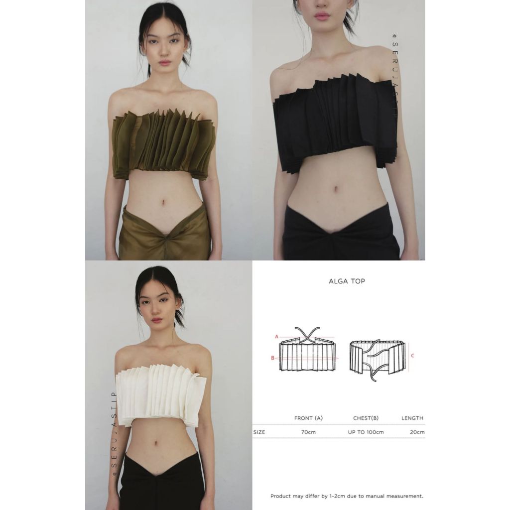 Jastip SAYA TALES ALGA - PINCHED PLEATS TUBE TOP