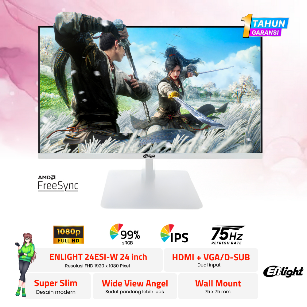 Monitor 24" IPS FHD Freesync 100Hz sRGB 99% ENLIGHT 24ESI-B