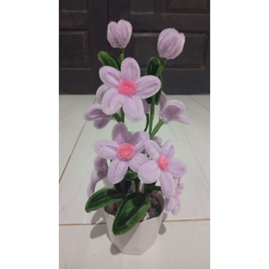 Bunga Hias kawat bulu hiasan meja atau lemari