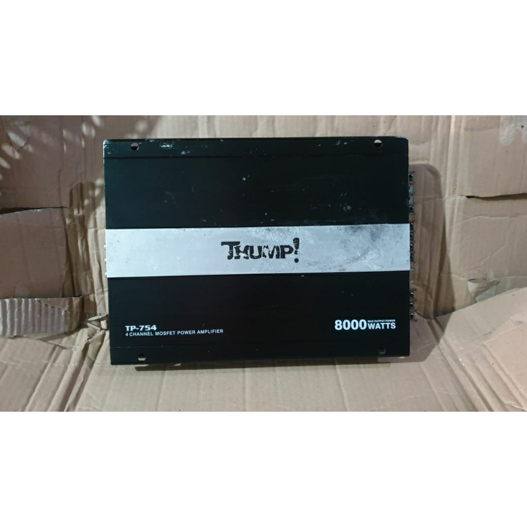 power amplifier mobil 4channel 8000watts thump tp-754 second bekas normal siap pakai