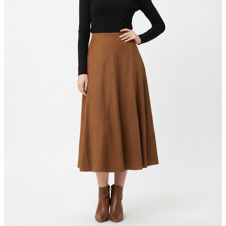 Mississippi Faux Suede Skirt Rok Midi Bawahan Wanita I31000392M