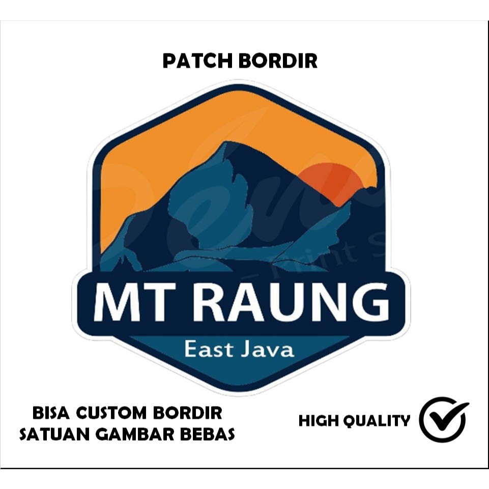 EMBLEM PATCH BORDIR GAMBAR GUNUNG MT RAUNG EAST JAVA TESTIMONI-TTB