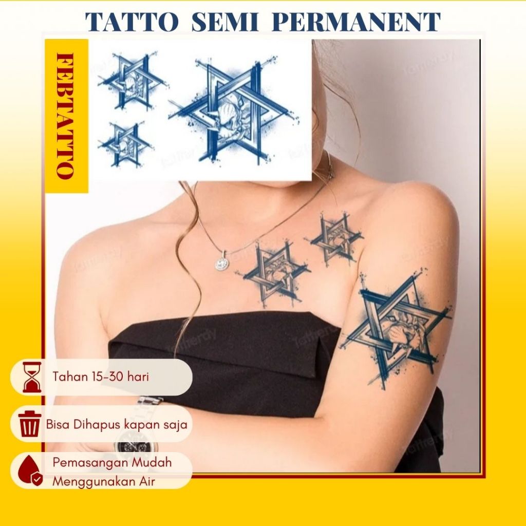 FRUIT INK Tato Temporer Semi Permanent Ukuran 11cmx18cm Motif Aesthetic Tatto Temporary Stiker Tato 