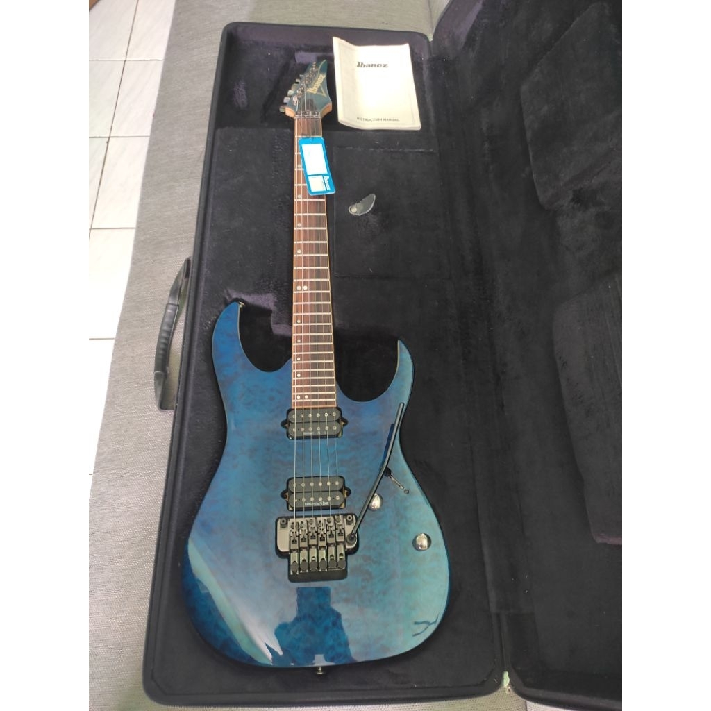 gitar Ibanez Premium RG920QMZ original Made in Indonesia in Cobalt Blue Surge with Hardcase