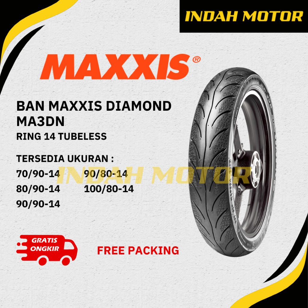 BAN MAXXIS DIAMOND MA3DN RING 14 | 70/90-14 | 80/90-14 | 90/90-14 | 90/80-14 | 100/80-14 | TUBELESS 