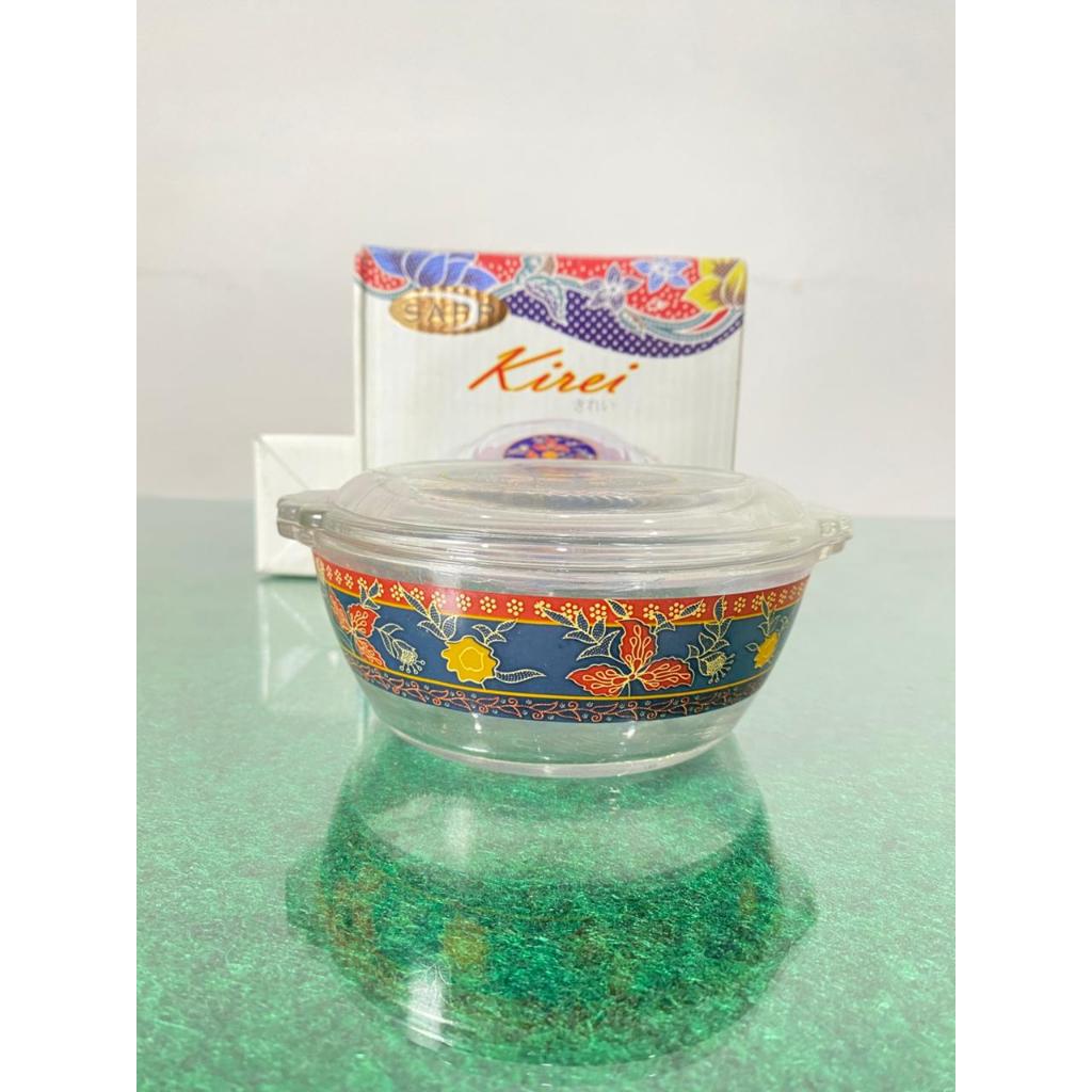 Mangkuk Kecil Set Kaca + Tutup Kaca Kirei//Kirei Set Mangkuk kaca + Tutup Kaca Motif Random