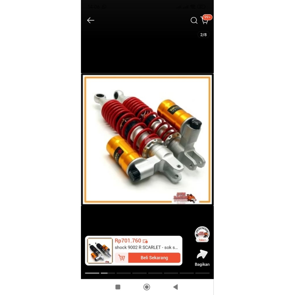 shock scarlet 9002-r nmax new